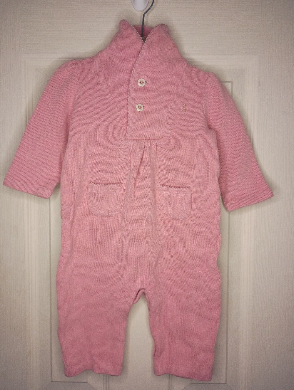 Ralph Lauren Baby Girl Pink Knit One Piece Size 6M